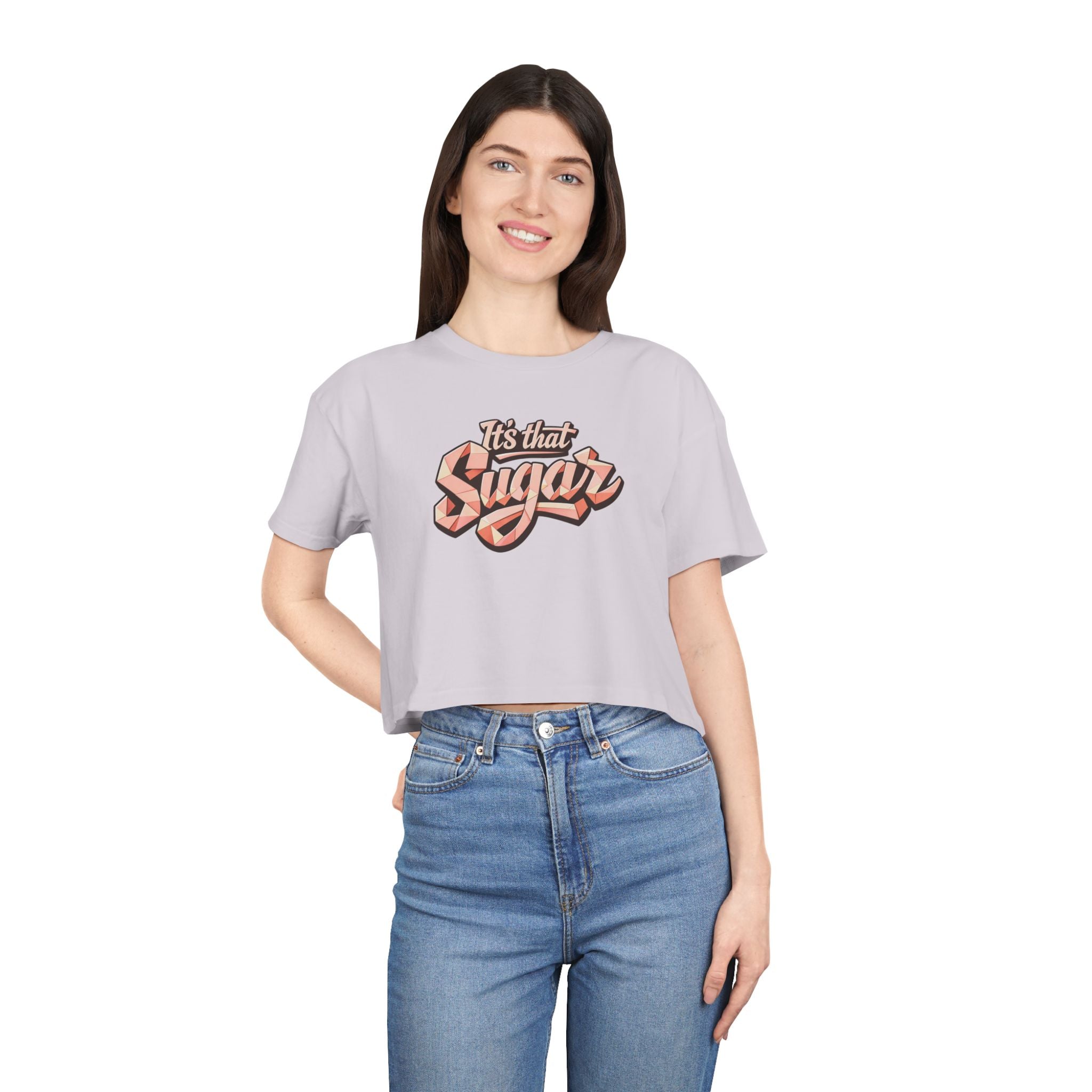 "It's That Sugar" Women's Crop Tee - Retro Script Graphic Crop Top