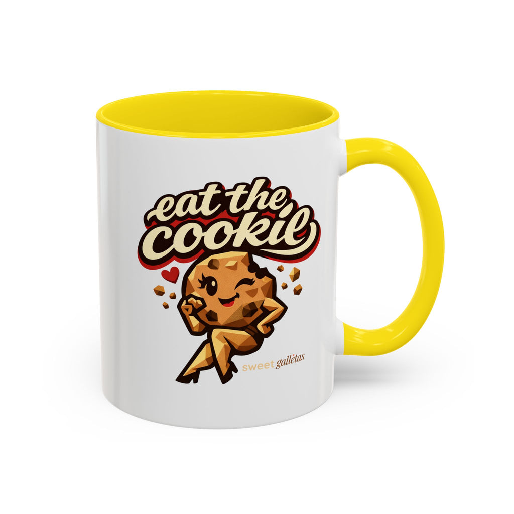 Eat the Cookie Coffee Mug — Cute Chocolate Chip Cookie Graphic Accent Mug
