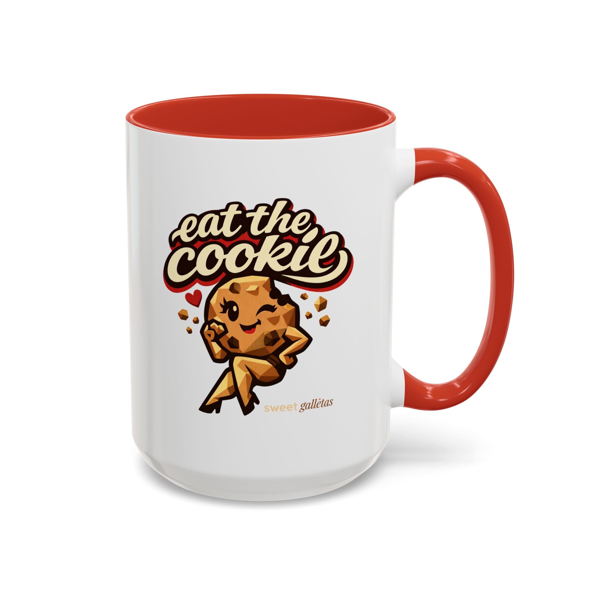 Eat the Cookie Coffee Mug — Cute Chocolate Chip Cookie Graphic Accent Mug