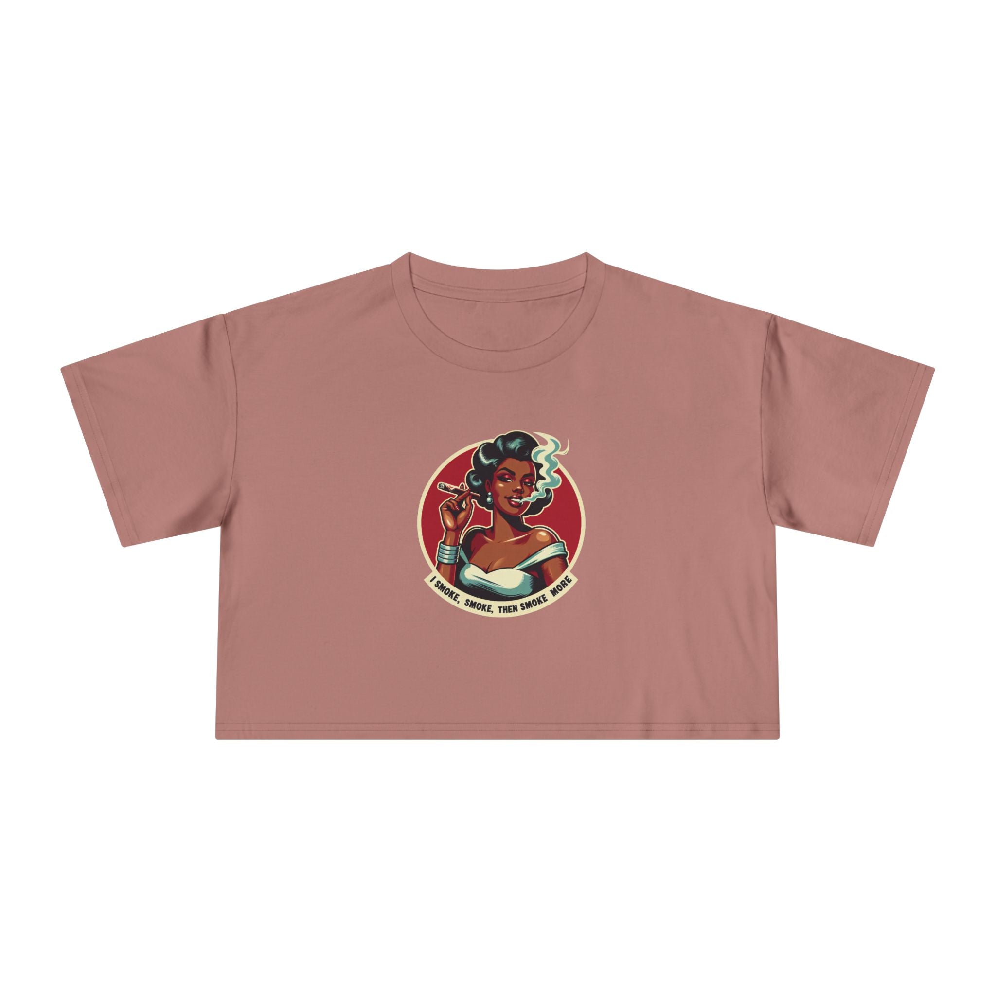 Women's Crop Tee - Retro 'I Smoke, Smoke Then Smoke More' Diva Crop Top