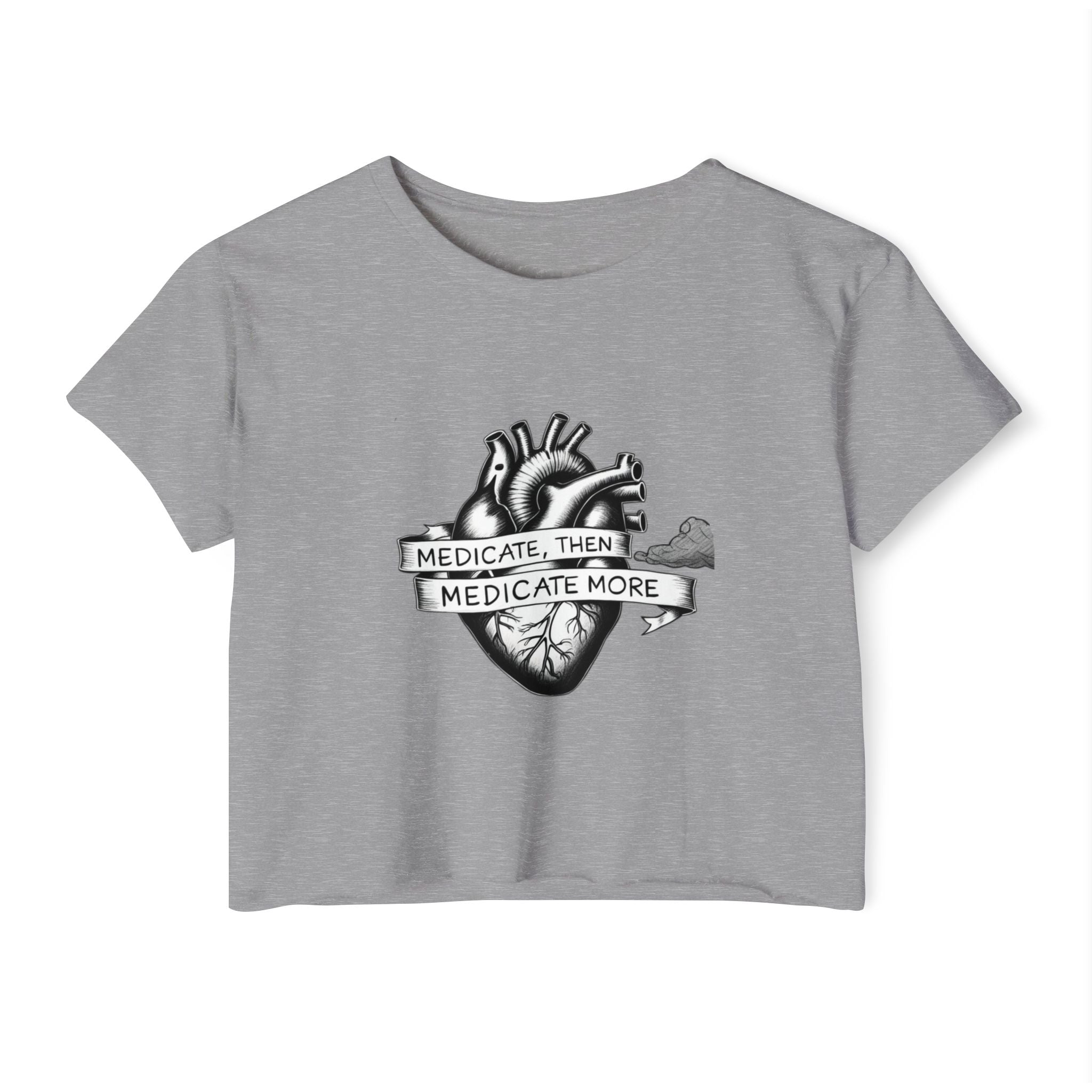 I Medicate Then Medicate More Festival Crop Top — Women's Cannabis Medicine Graphic Top