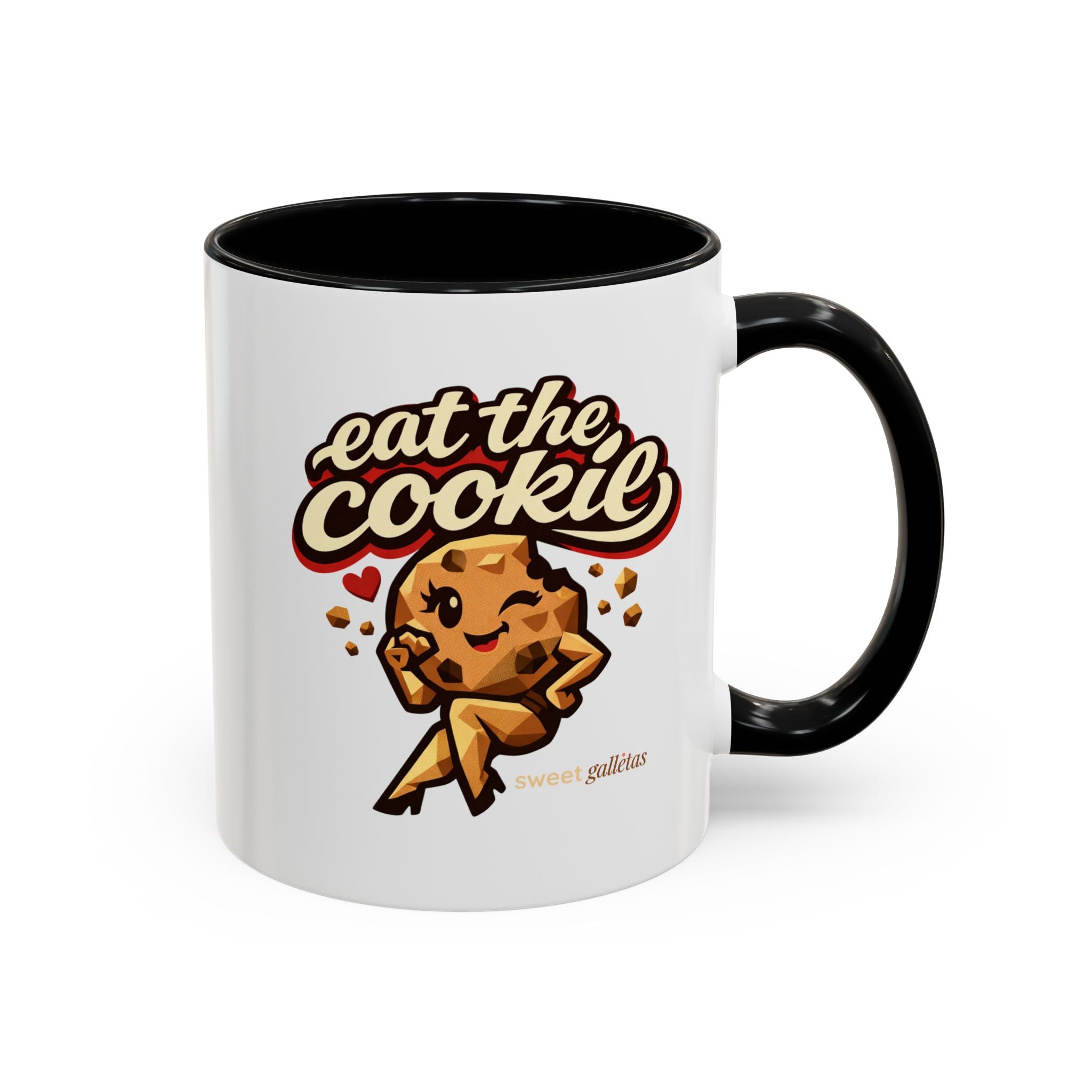 Eat the Cookie Coffee Mug — Cute Chocolate Chip Cookie Graphic Accent Mug