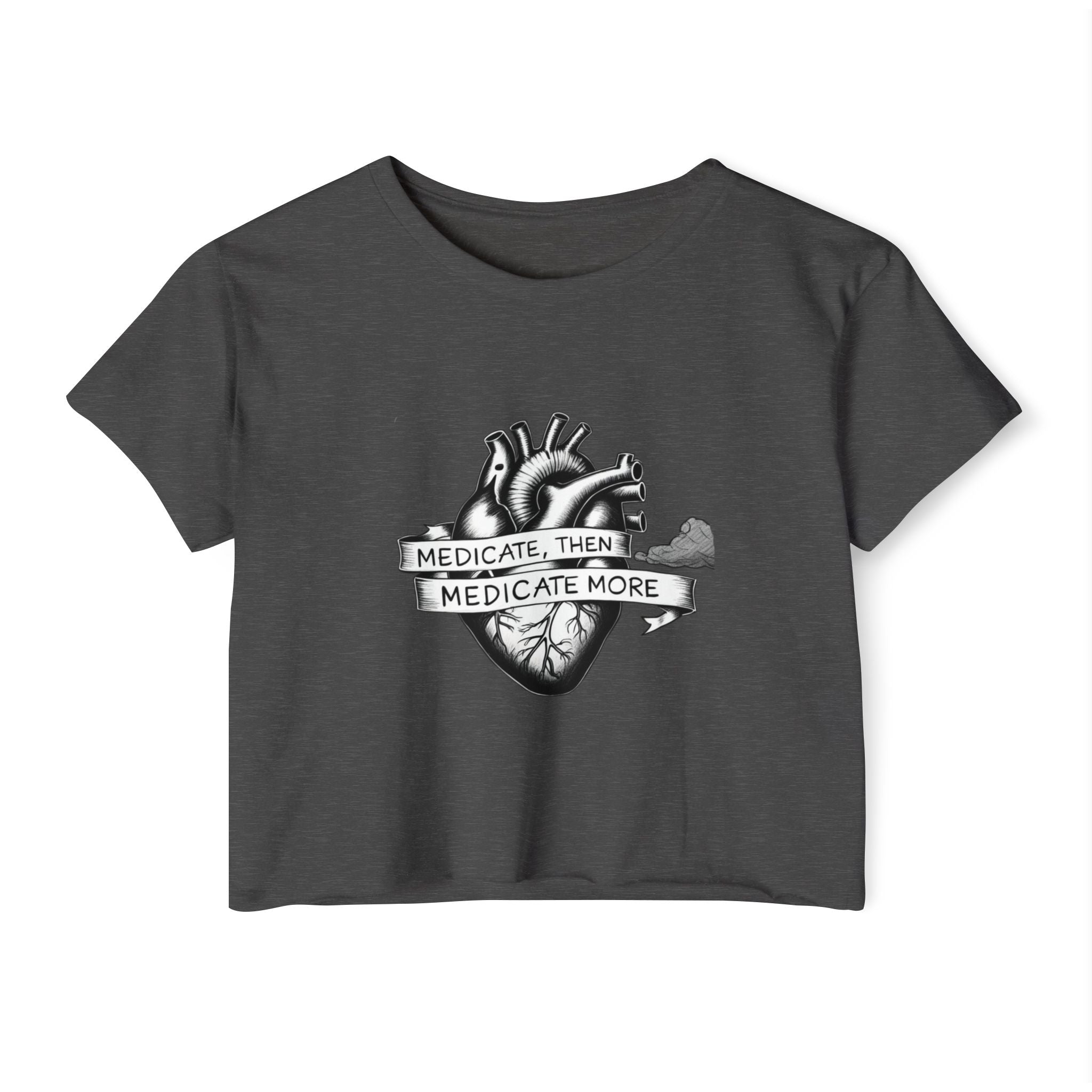 I Medicate Then Medicate More Festival Crop Top — Women's Cannabis Medicine Graphic Top