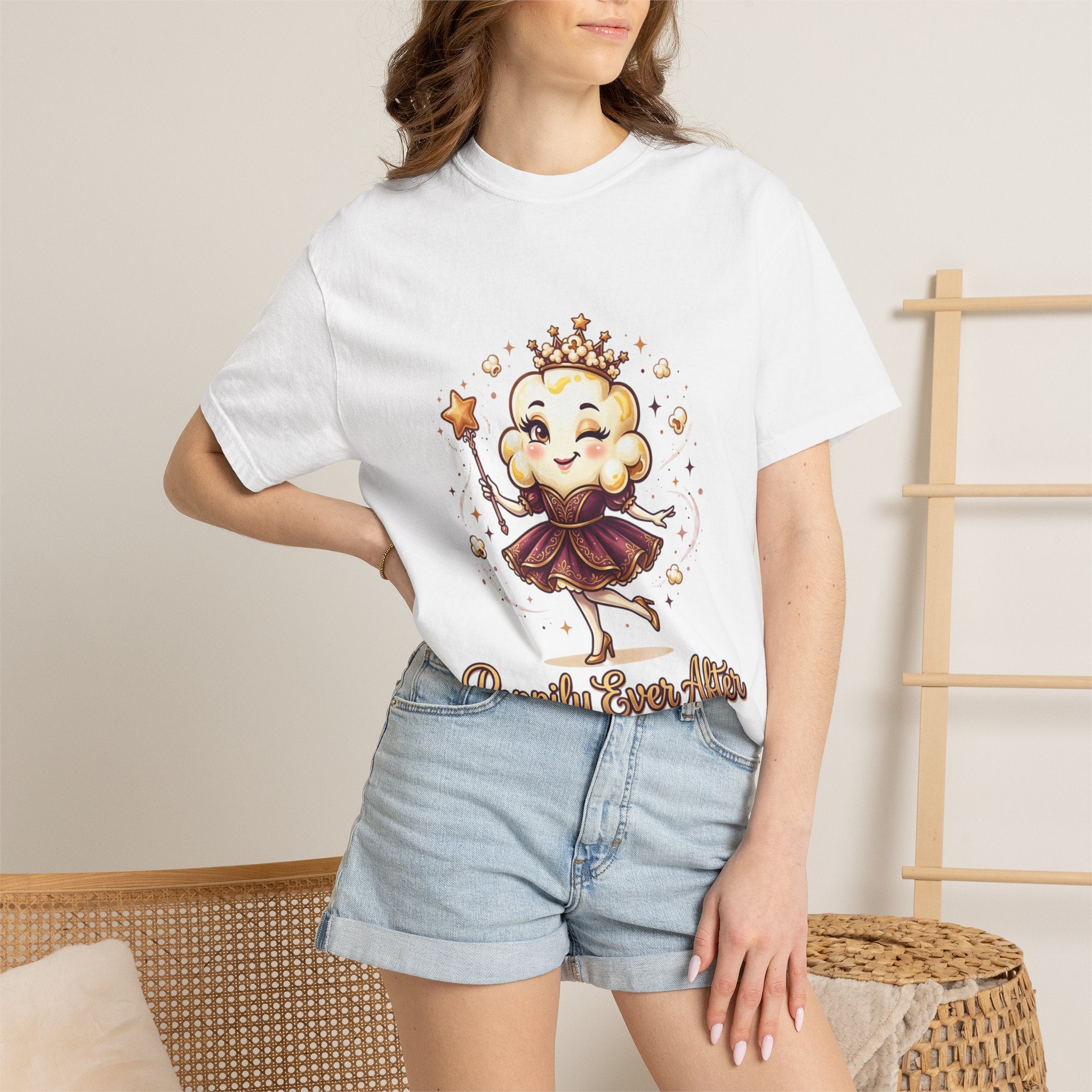 T-Shirt — "Poppily Ever After" Princess Popcorn Cute Graphic Tee