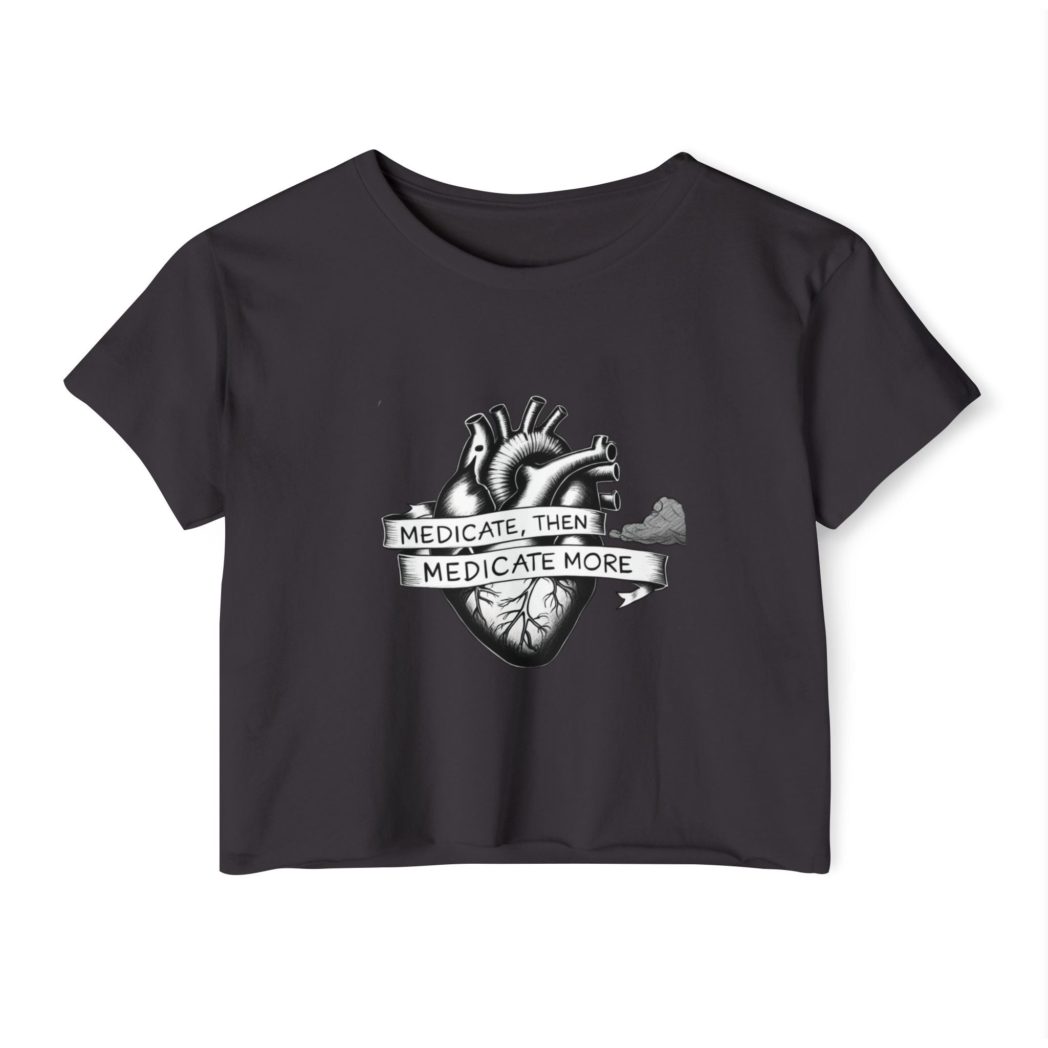 I Medicate Then Medicate More Festival Crop Top — Women's Cannabis Medicine Graphic Top