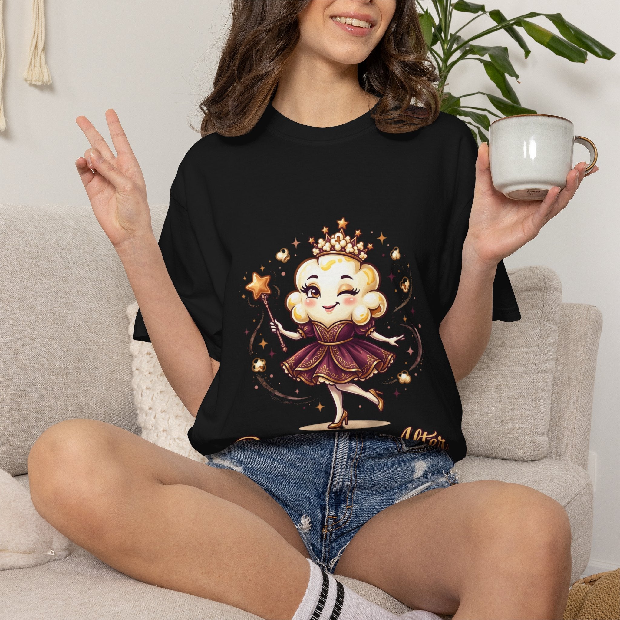 T-Shirt — "Poppily Ever After" Princess Popcorn Cute Graphic Tee