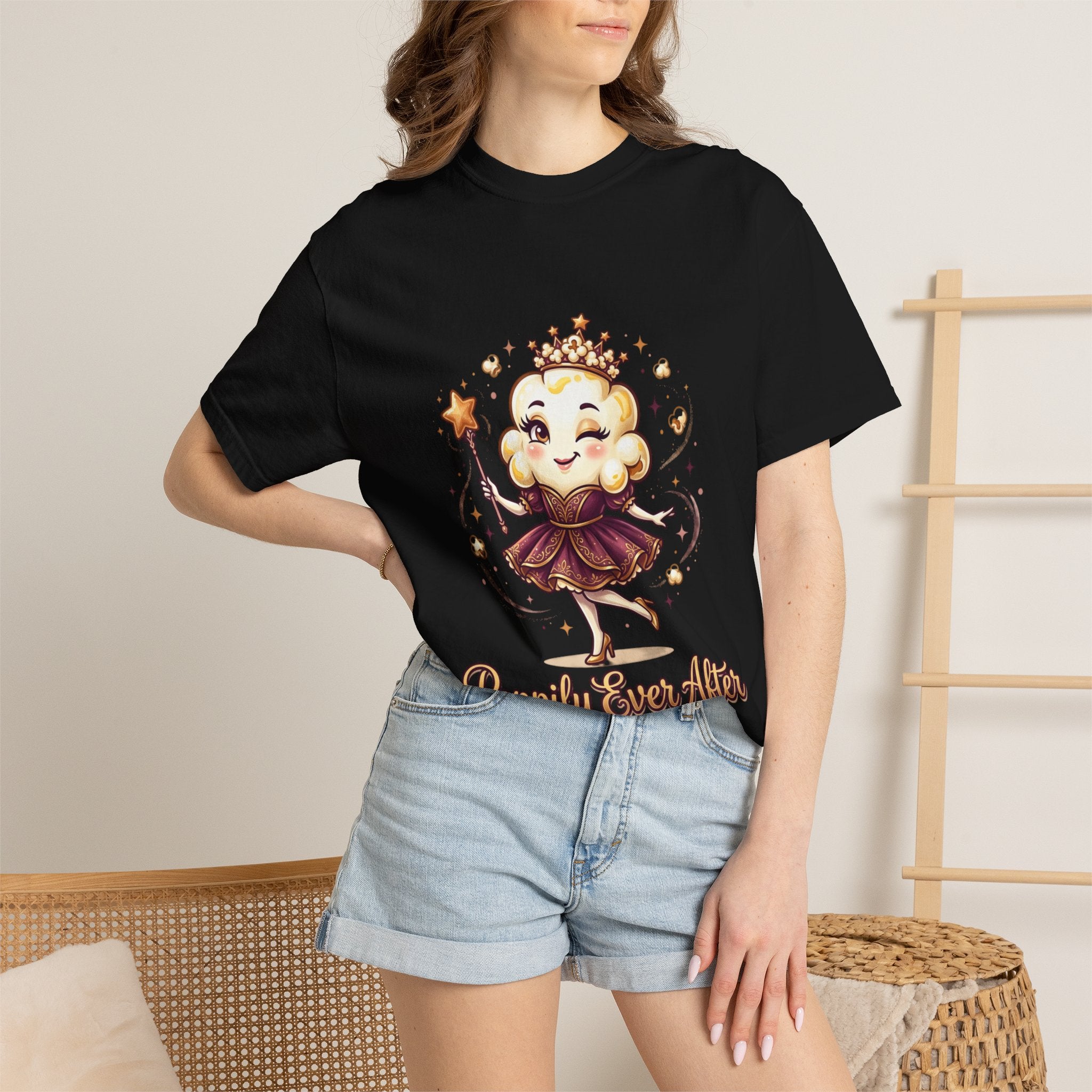 T-Shirt — "Poppily Ever After" Princess Popcorn Cute Graphic Tee