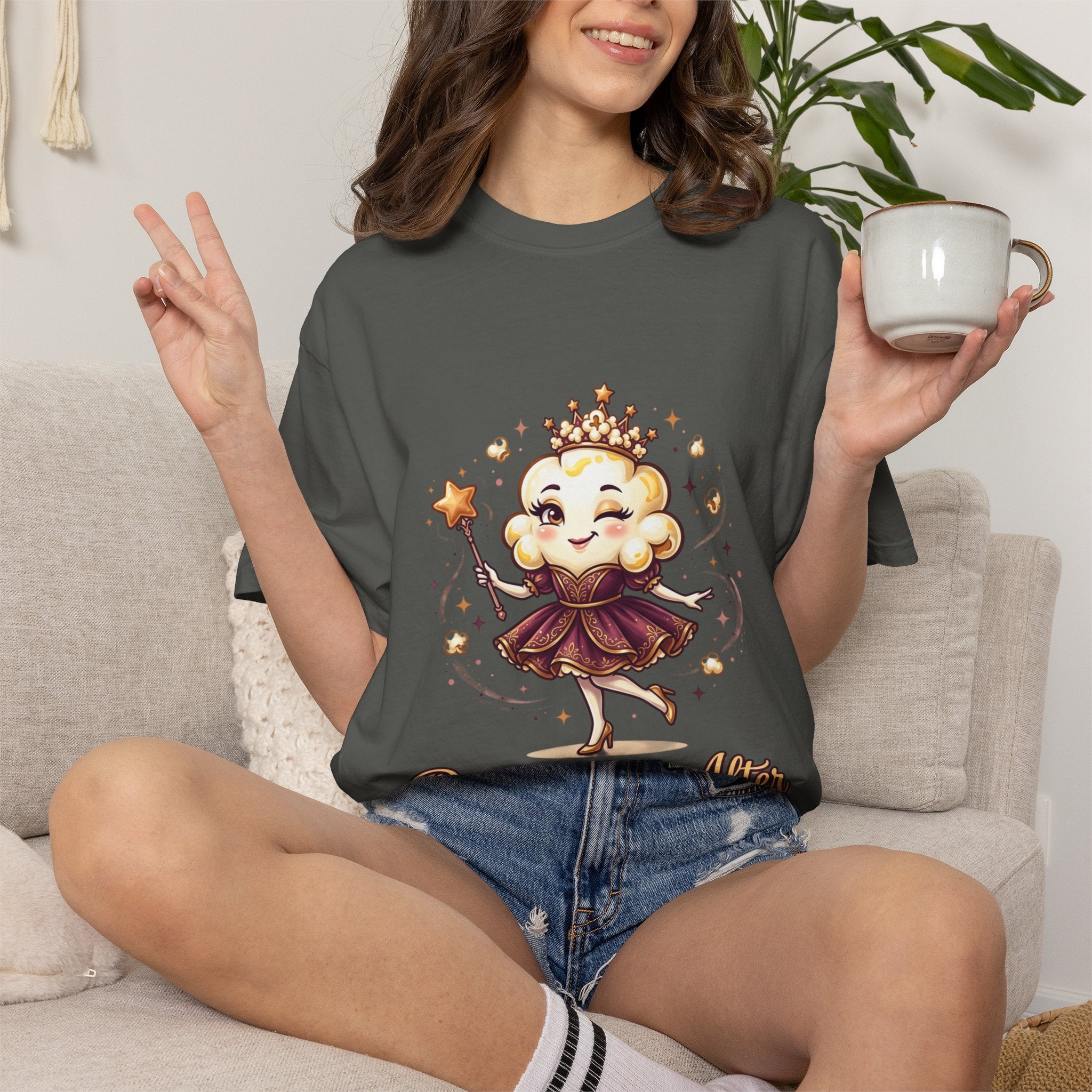 T-Shirt — "Poppily Ever After" Princess Popcorn Cute Graphic Tee