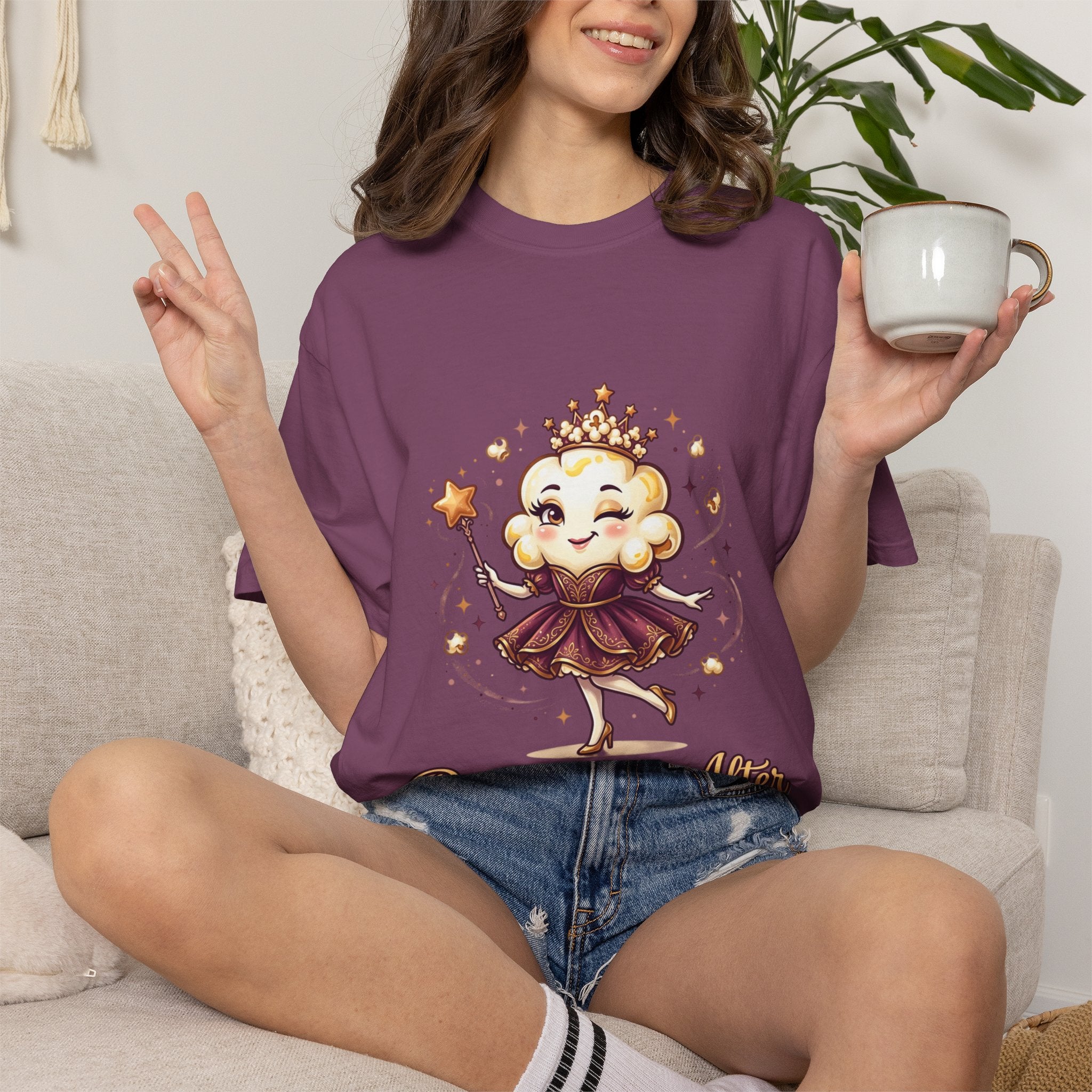 T-Shirt — "Poppily Ever After" Princess Popcorn Cute Graphic Tee