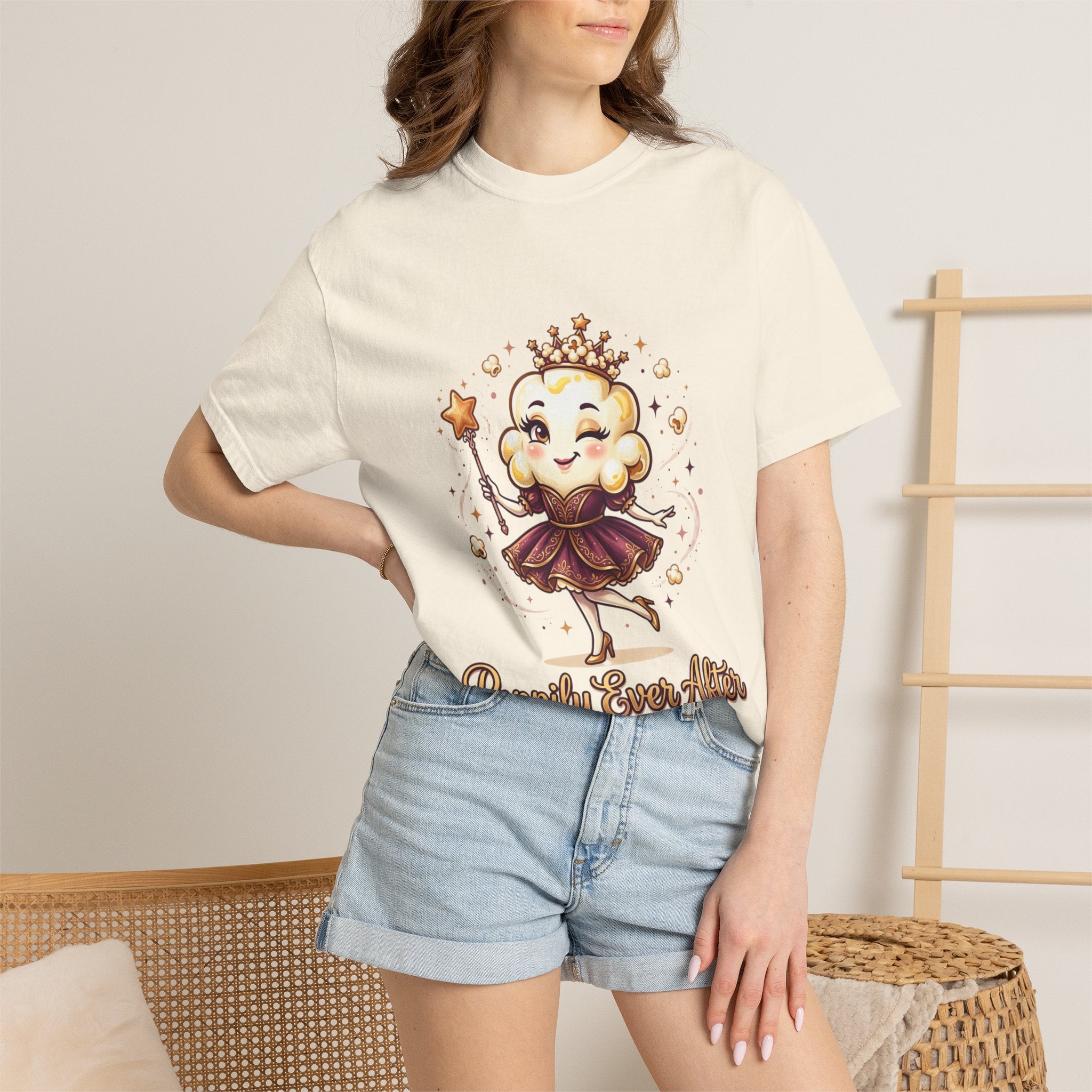 T-Shirt — "Poppily Ever After" Princess Popcorn Cute Graphic Tee