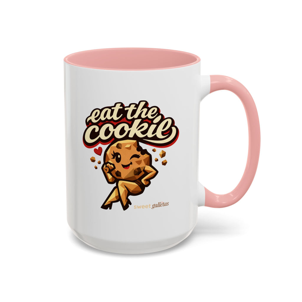 Eat the Cookie Coffee Mug — Cute Chocolate Chip Cookie Graphic Accent Mug