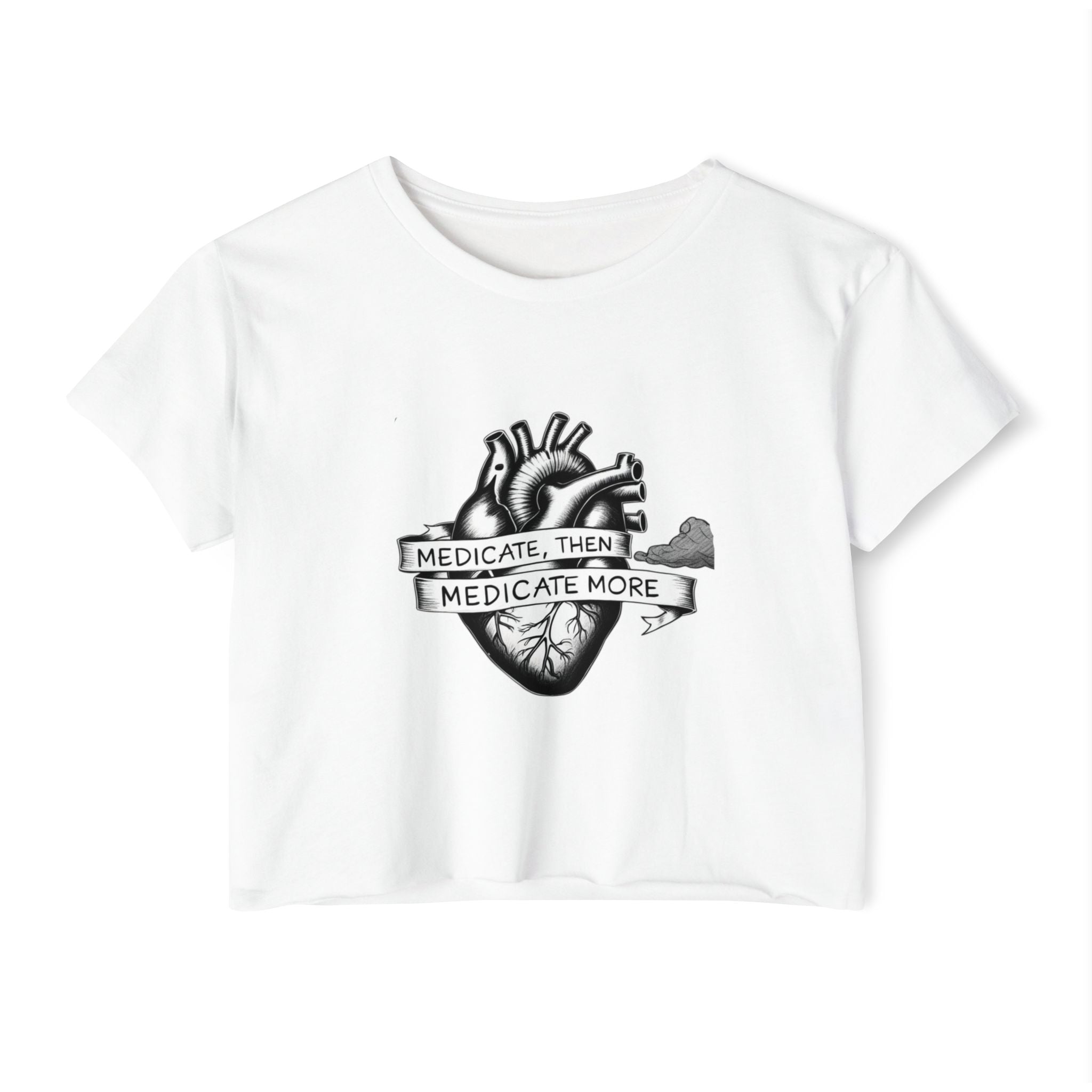 I Medicate Then Medicate More Festival Crop Top — Women's Cannabis Medicine Graphic Top